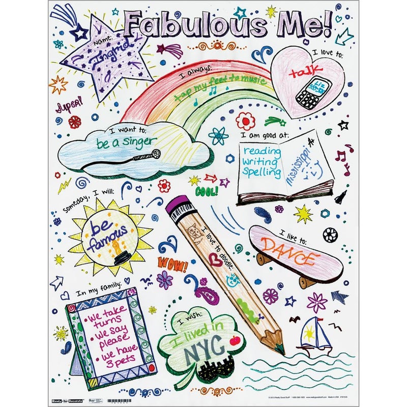 Really Good Stuff Ready-to-Decorate Fabulous Me! Posters - 24 Posters - Image 1